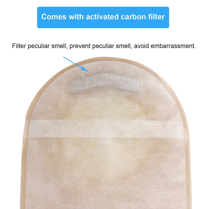 20PCS Colostomy Bags, Ostomy Supplies, One Piece Drainable Ostomy Pouch for Ileostomy Stoma Care, Cut-to-Fit (20-70cm) 20-70-20pcs