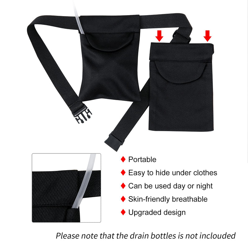 SUCONBE Adjustable Mastectomy Drain Holder Drainage Pouch with Shower Bag for Breast Surgery Mastectomy Breast Reduction Augmentation Post-Surgery Recovery Support Patient Care Kit (Black &Blue)