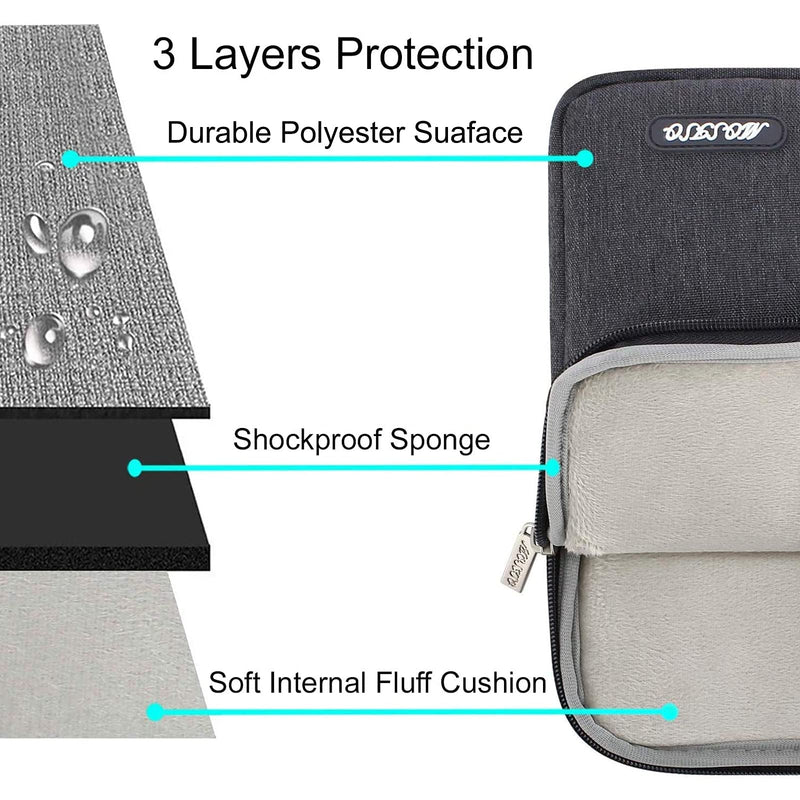 MOSISO Laptop Sleeve Bag Compatible with 13-13.3 inch MacBook Pro, MacBook Air, Notebook Computer, Polyester Vertical Case with Pocket, Space Gray 13.3-inch