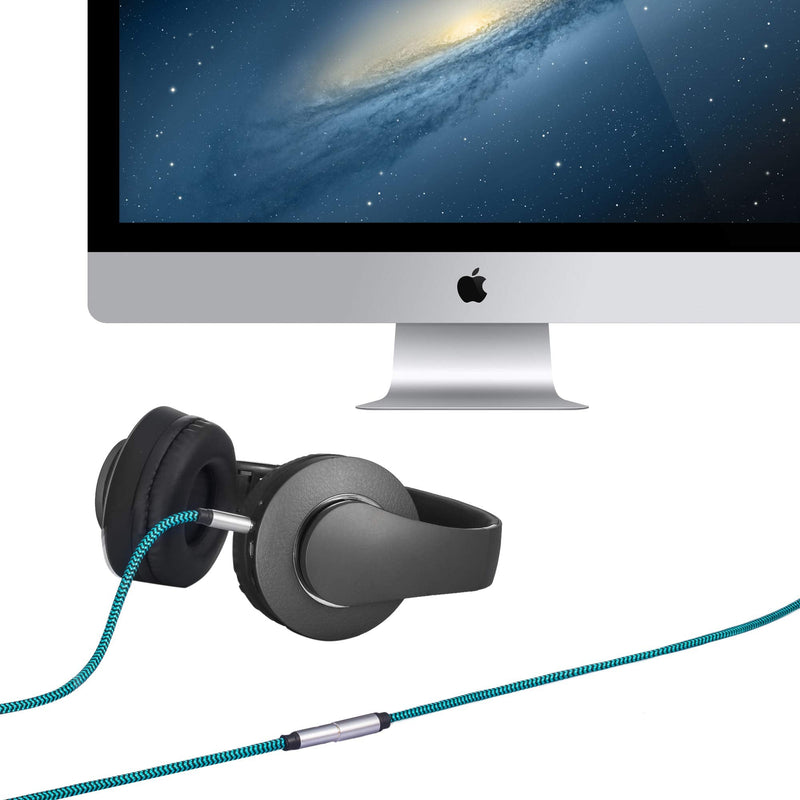Hftywy AUX Extension Cable 12 ft 3.5mm Male to Female Stereo Audio Extension Cable Headphone Extension Cable Compatible for iPhone, iPad, Smartphones, Tablets, Media Players