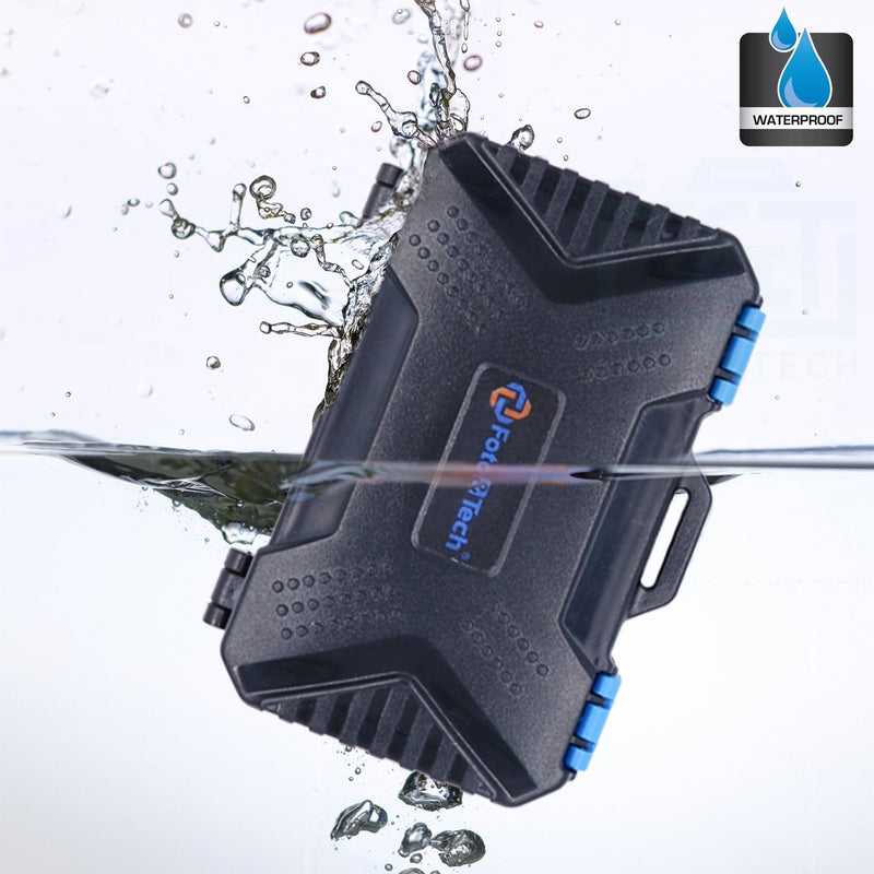 Foto&Tech 28-Slot High Capacity SD Memory Card Case, Shockproof SD CF SDHC SDXC Micro SD Storage Box for 8 SD 4 CF 9 TF, Waterproof Card Holder Micro SD 2 Pin Key 1 SIM 2 Micro-SIM 2 Nano-SIM
