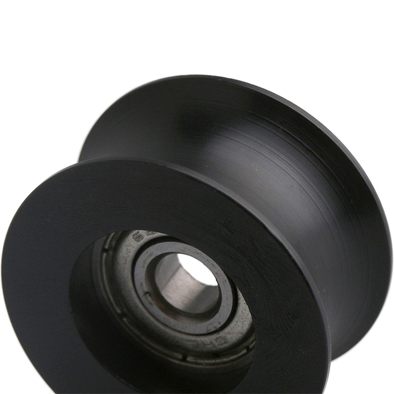 CNBTR 11mm Width 3mm Depth U-Groove Black Plastic Guide Pulley Wheel with Steel Bearing for Max-Load 77kg Pack of 4 5*25*13mm