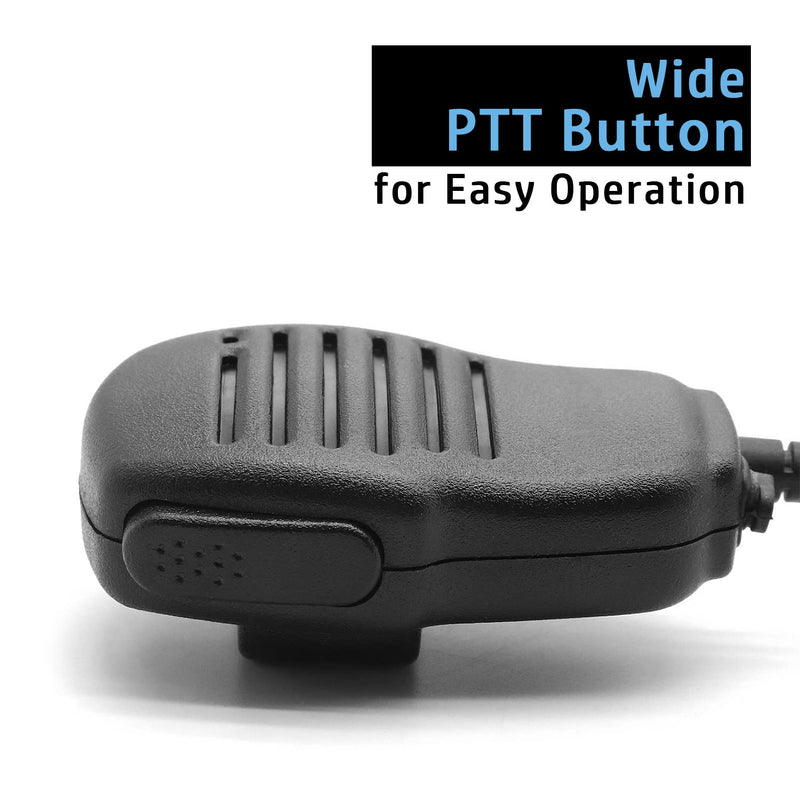 NEWASHAN Handheld Microphone for Garmin Radio Rino 110 120 130 520HCX 530HCX 610 650 655T 700T 750 755T Walkie Talkie Shoulder Lapel Speaker Mic with PTT Swivel Back Clip (Straight 1-pin)