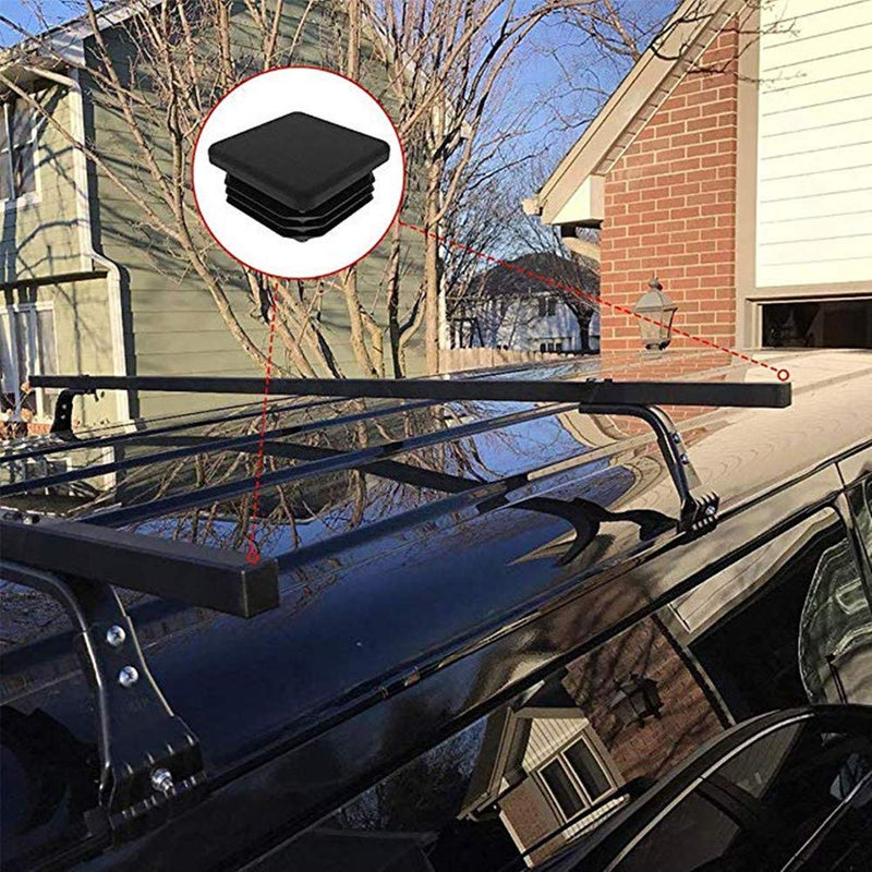 (Pack of 10)2" Square Tubing Black Plastic Plug,2 Inch End Cap 2"x2" 2x2 Fence Post Pipe Cover Tube Chair Glide Insert Finishing Plug 10 Pieces/2 inch Square Tubing Plastic Plug