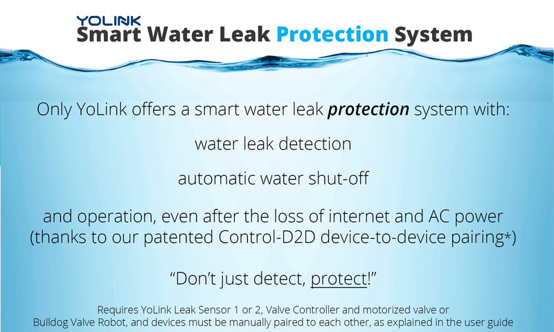 Smart Water Leak Sensor 3 Pack, YoLink 1/4 Mile World's Longest Range Wireless Water Sensor Works with Alexa IFTTT, Water Leak Detector with App Notifications, Remote Monitoring - YoLink Hub Required