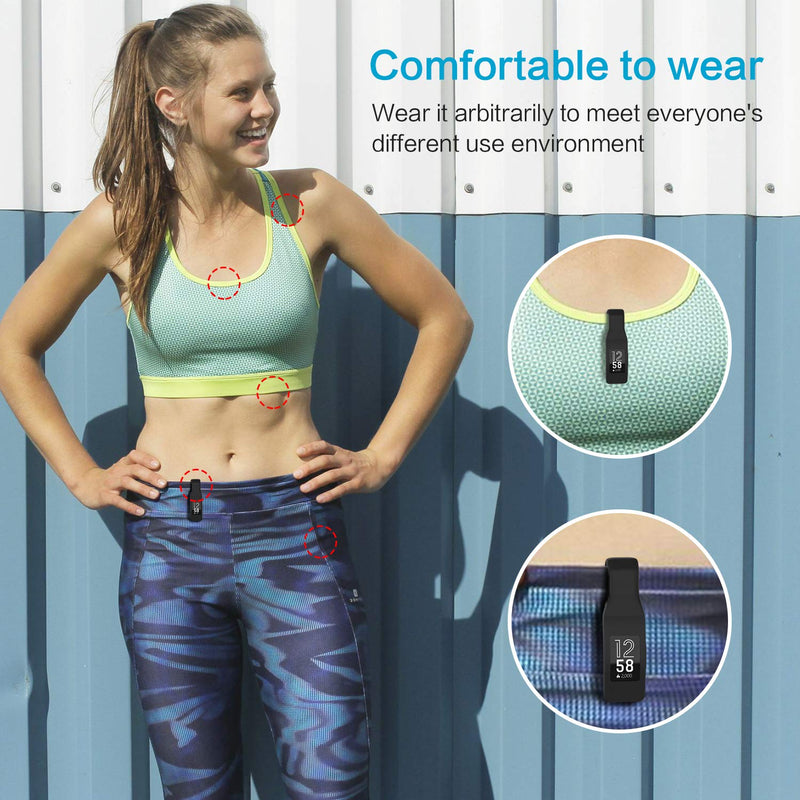 EEweca 3-Pack Clip for Fitbit Inspire or Inspire HR Holder Accessory, Black + Sangria + Lilac (not for Inspire 2)