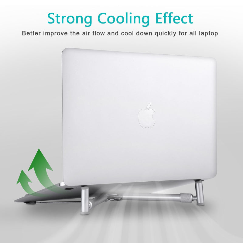 Jubor Laptop Base Stand for MacBook Pro Computer Lap Notebook, Adjustable Laptop Riser Cooling Aluminium Ventilated Portable Foldable Ergonomic Holder for 13" 15" 17" Screen