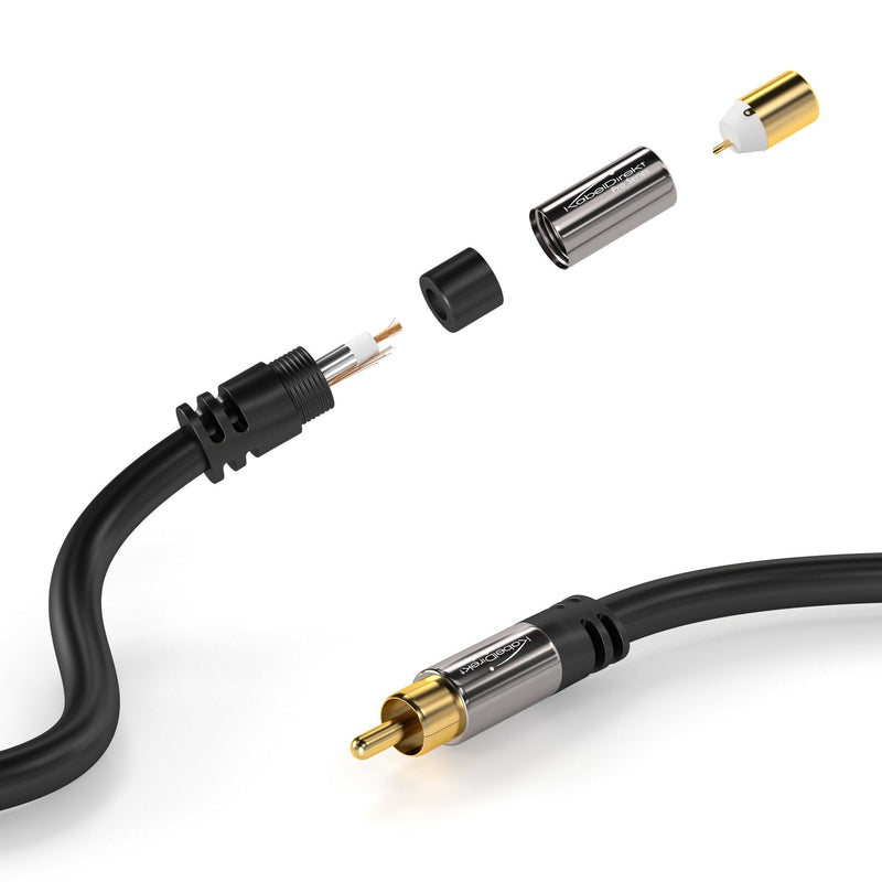 KabelDirekt â€“ 3ft Short â€“ RCA/Phono Extension Lead Cable, Audio/Digital/Video (Coax Cable, RCA/Phono Male to Female, for subs/amps/Hi-Fis, Analog/Digital Audio or Composite Video, 75 ohm, Black) 3 Feet