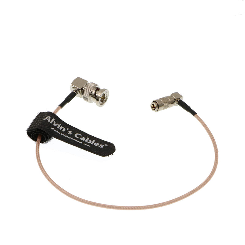 Alvin's Cables DIN 1.0 2.3 Mini BNC Right Angle to BNC Male Right Angle 75ohm RG179 Blackmagic HD SDI Cable 30cm
