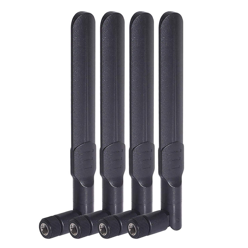 Bingfu Dual Band WiFi 2.4GHz 5GHz 5.8GHz 8dBi MIMO RP-SMA Male Antenna (4-Pack) for WiFi Router Wireless Network Card USB Adapter Security IP Camera Video Surveillance Monitor 4-Pack