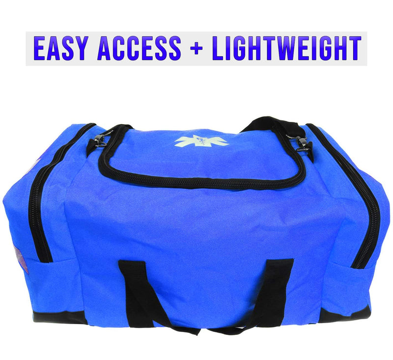 ASA Techmed First Aid Large EMT First Responder Trauma Bag for Home, Office, School, EMTs, Paramedics, First Responders + More (Blue) Blue