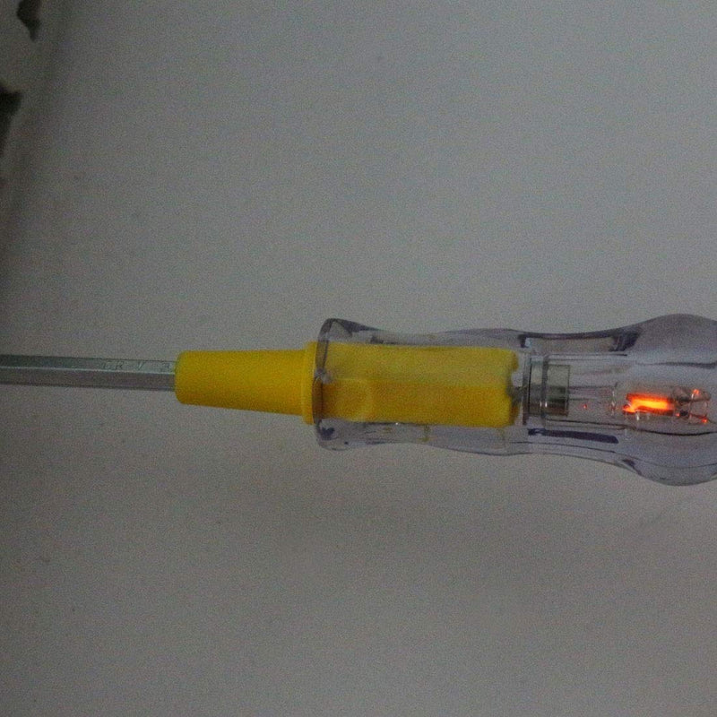 uxcell Voltage Tester AC 100-500V with 3.5mm Slotted Phillips Screwdriver 151mm Length for Circuit Test, Clear and Yellow