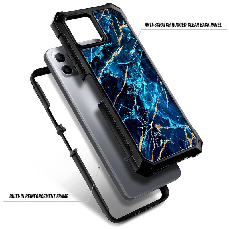 NZND Case for Boost Mobile Celero 5G Plus 2023 7.0" (Plus Version Only) with [Built-in Screen Protector], Full-Body Protective Shockproof Rugged Bumper Cover, Impact Resist Durable Case (Sapphire) Sapphire