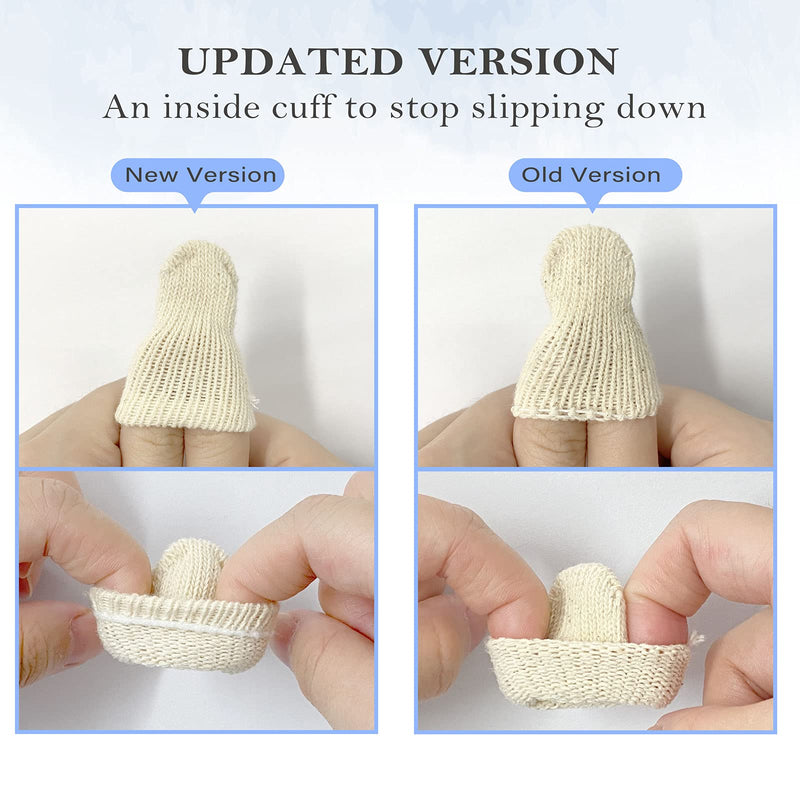EvridWear 20PCS Premium Cotton Comfort Cushion Finger Toe Thumb Cot Sleeves Protect Fingertips Hand Eczema Skin Cracking Calluses Wicks Moisture Jewelry Clean Smudges (Short Length) 1 Pack Short