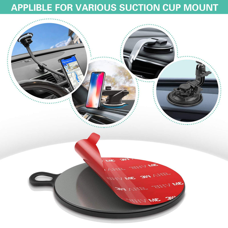 Dashboard Pad Mounting Disk for Suction Cup, 95mm 3M VHB Adhesive Disc Suction Sticky Pads for Dash Camera Car Mount, Windshield Phone Holder Base, GPS Navigation, Auto Tablet Bracket 2 Pack