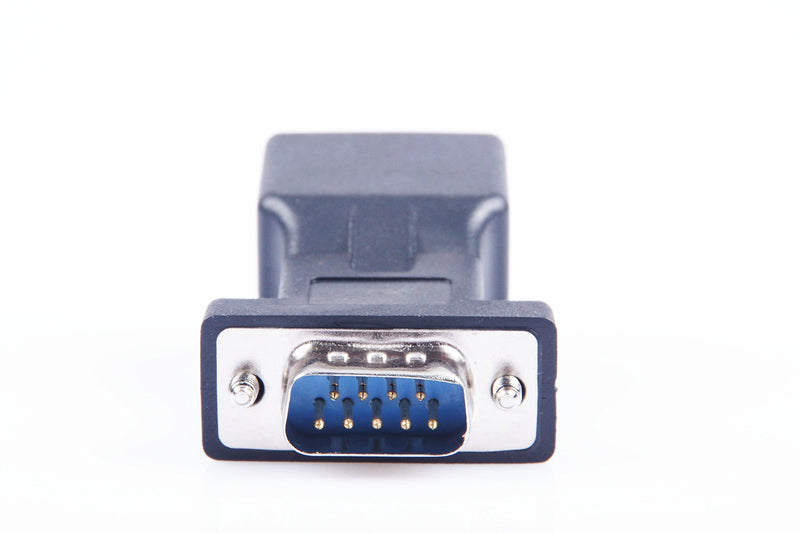 LM YN DB9 RS232 Male Port to RJ45 Female Connector Card DB9 Serial Port Extender to LAN CAT5 CAT6 RJ45 Network Ethernet Cable Adapter