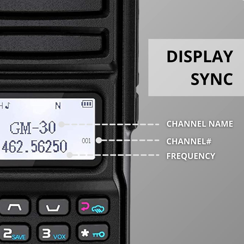 Radioddity GM-30 GMRS Radio, Handheld 5W Long Range Two Way Radio for Adults, GMRS Repeater Capable, with NOAA Scanning & Receiving, Display SYNC, for Off Road Overlanding
