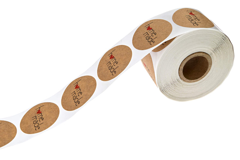 1.5" Inch Round Natural Kraft Home Made Stickers / 500 Labels per roll