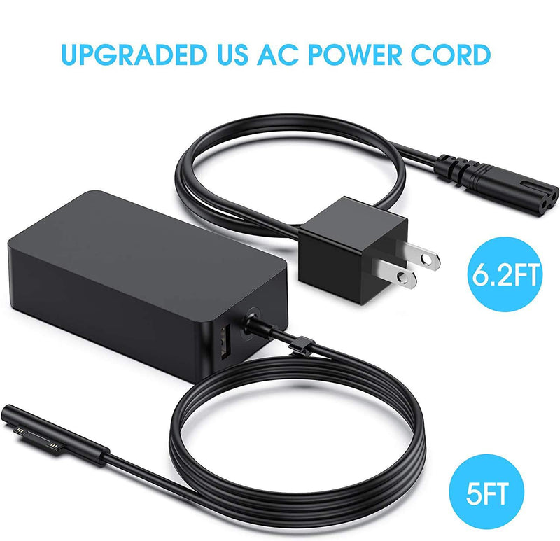 [Upgraded Version] Surface Pro Charger 65W for Surface Pro 3/4/5/6/7 Power Supply Adapter, Compatible for Both Microsoft Surface Book Laptop/Tablet，Works with 65W&44W&36W&24W (6.6 Ft Cord)
