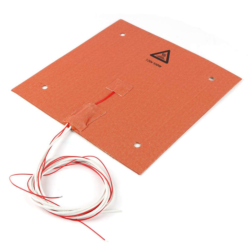 BCZAMD 235 X 235mm 120V 500W Silicone Rubber Heater Mat/Pad with NTC 100K Thermistor Strong Adhesive for 3D Printer Parts