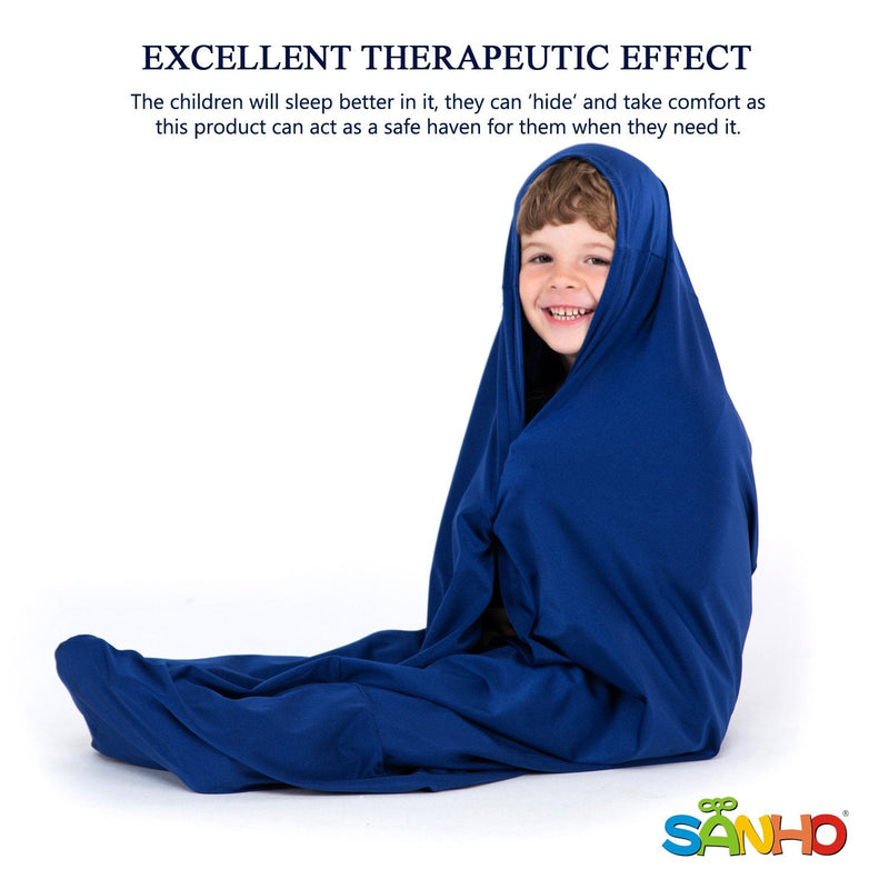 SANHO Dynamic Movement Sensory Sock, Body Sock, Toys for Autistic and Sensory Processing Disorders, Updated Version, Good for Height:35"- 59" Deep Blue