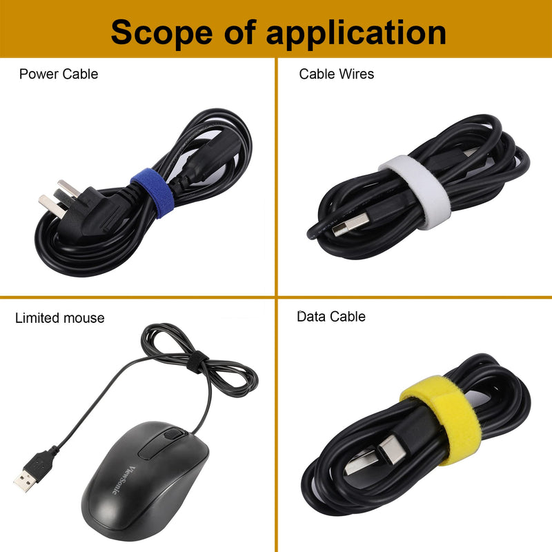 Reusable Wire Management Roll Nylon Fastening Cable Ties Straps XINYIBO 1/2 Inch Double-Sided Hook and Loop Tape (White, 25 Yards)