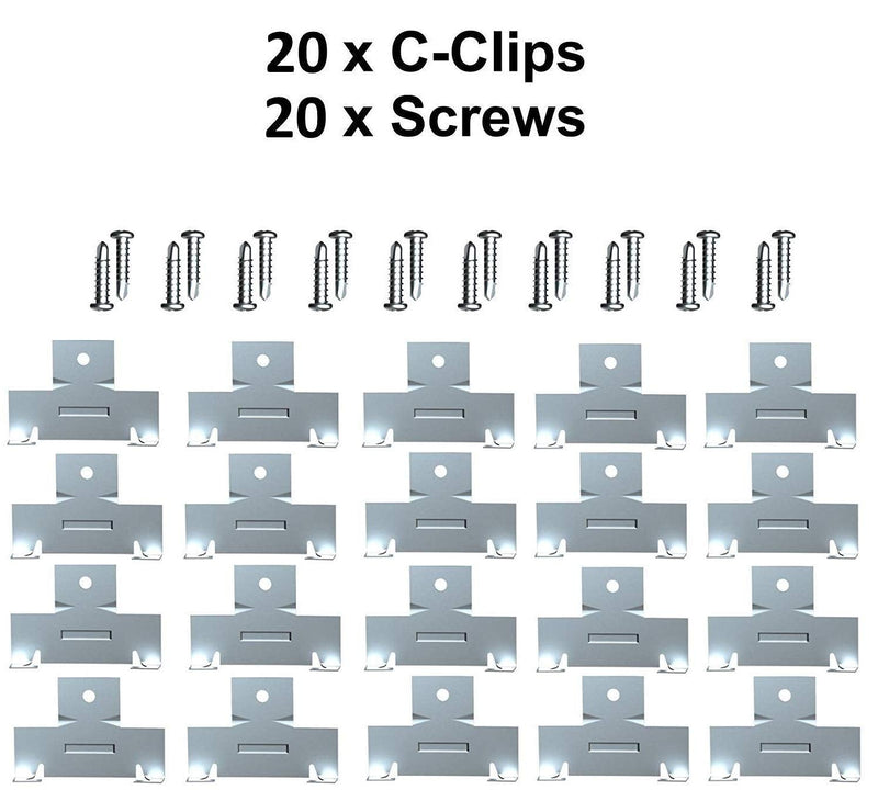 10 Pack White Plastic Trim Ring 8.6 Inch Diameter and 10 Pairs of Retrofit Recessed Downlight Housing C Clips Combo 10 Pack