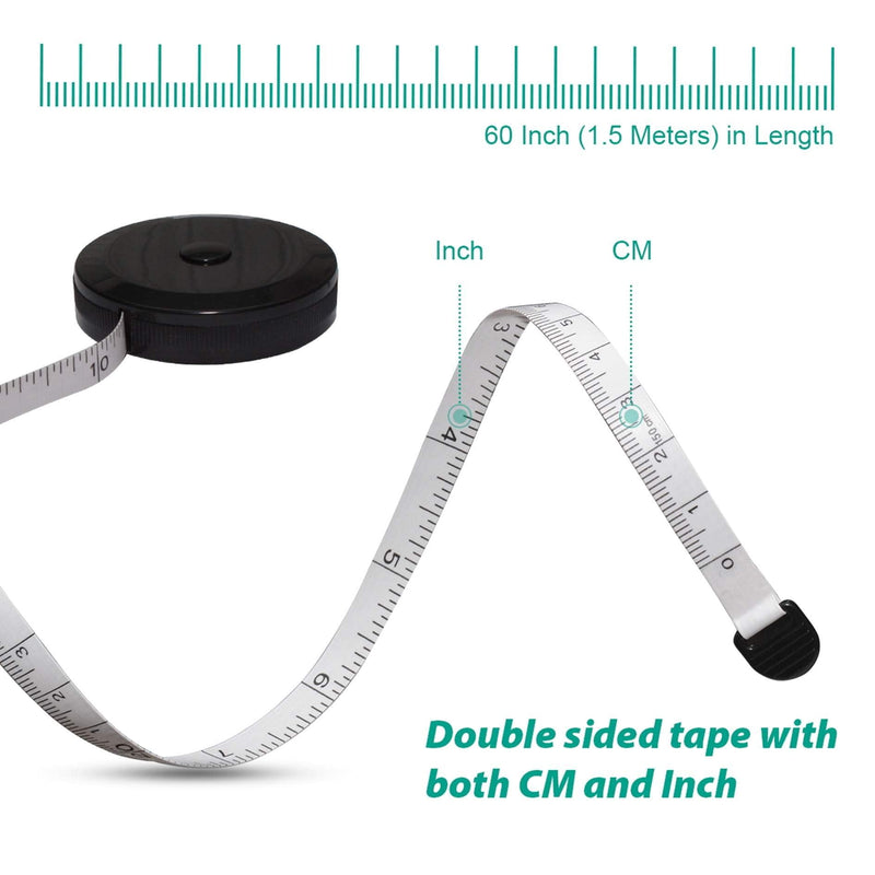 Measuring Tape for Body 60 Inch 150cm Body Tape Measure Waist Measuring Tape Tailor Cloth Fabric Measurement Tape White Tape