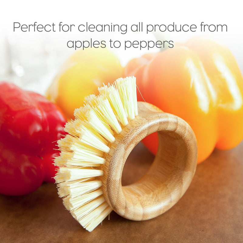 Full Circle The Ring Fruit and Vegetable 2 in 1 Fruit & Vegetable Cleaning Brush, Small (Pack of 1), White Small (Pack of 1)