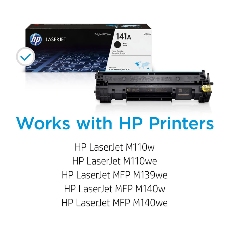 Original HP 141A Black Toner Cartridge | Works with HP LaserJet M110 Series, HP LaserJet MFP M139, M140 Series | W1410A
