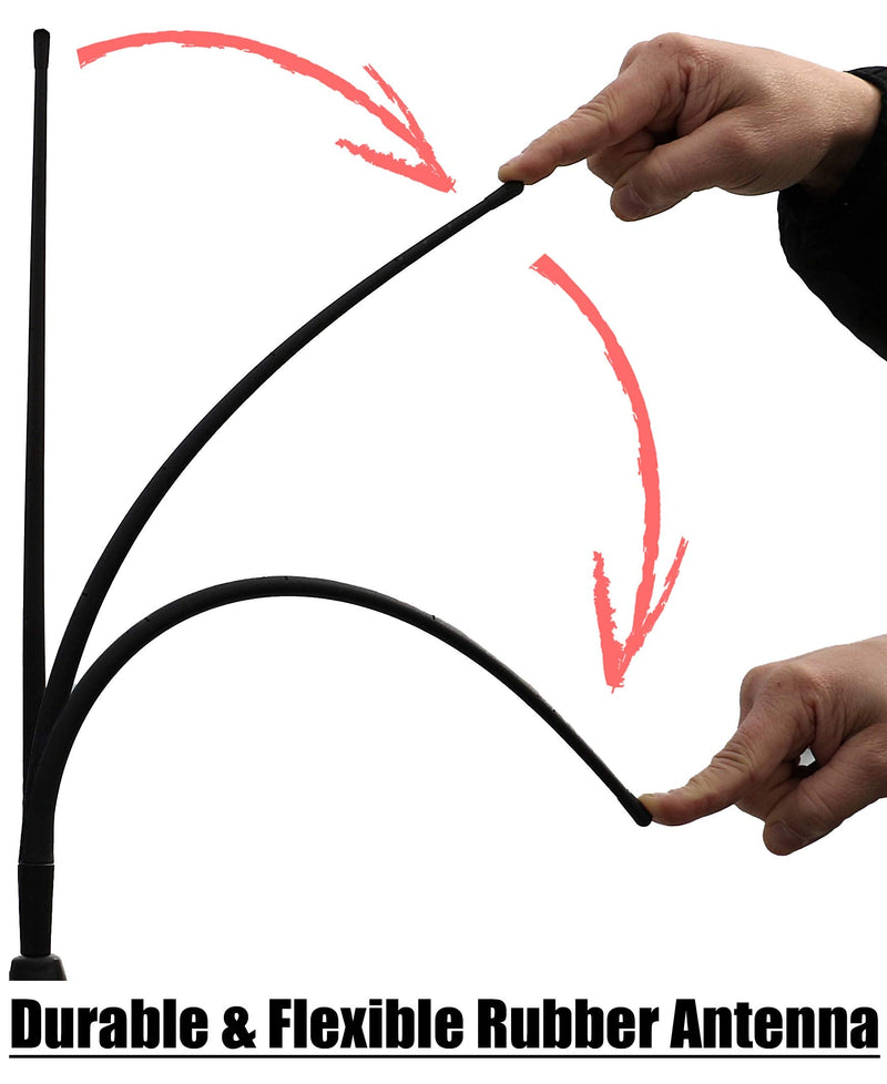 VOTEX - 13 Inch All-Terrain Flexible Rubber Antenna Accessories - Spring Steel Internal Core