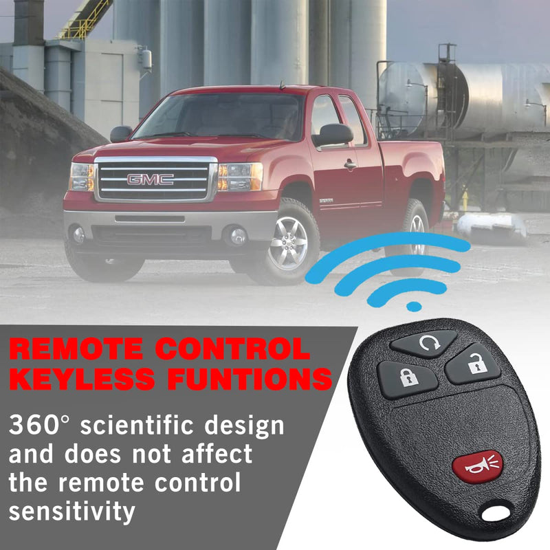 Car Key Fob Keyless Entry Remote Compatible with GMC Sierra Acadia, Chevy Silverado Avalanche Equinox Traverse, Pontiac Torrent, Saturn Outlook Vue, Remote Start Replacement for OUC60270, OUC60221