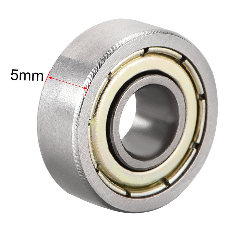 uxcell 605ZZ Deep Groove Ball Bearing Double Shield 605Z 80015, 5mm x 14mm x 5mm High Carbon Steel Z1 Bearings (Pack of 20)