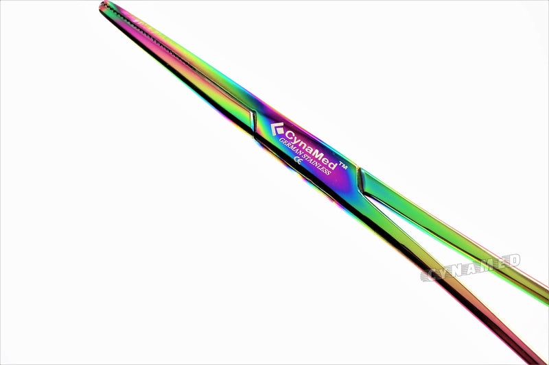 Premium 1 Each 5.5" Straight Hemostat Forceps Locking Clamps Stainless Steel Set-Multi Rainbow Color