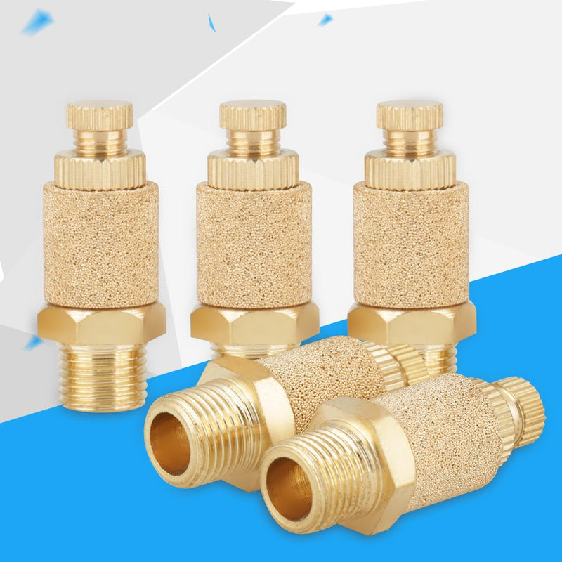 5pcs/set 1/8 BSP Brass Pneumatic Muffler Air Flow Speed Control Gas Silencer