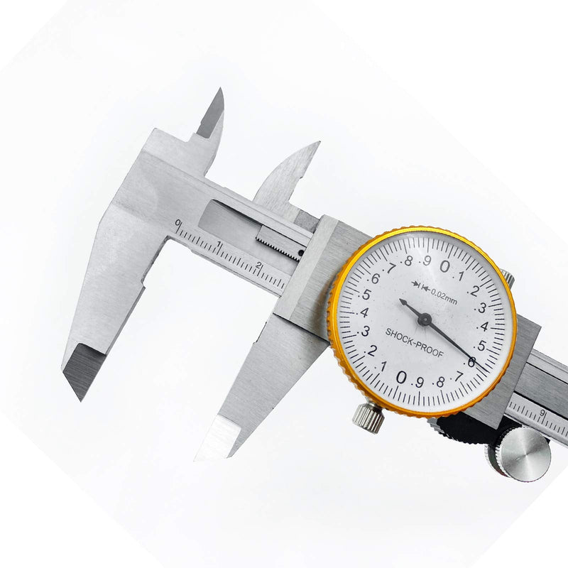 LYFJXX Dial Calipers 0-15cm(0-6") Range with 0.02mm (0.001" )High Precision Industry Stainless Steel Vernier Caliper Shockproof Metric Measuring Tool