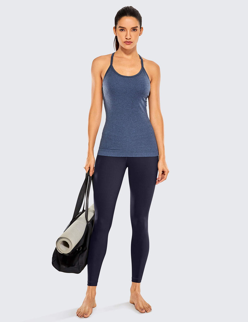 CRZ YOGA Women's Naked Feeling Yoga Pants 25 Inches - 7/8 High Waisted Camo Workout Leggings Leopard Animal Print XX-Small Navy