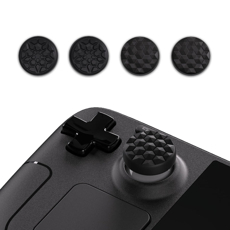 PlayVital Thumb Grip Caps for Steam Deck, Silicone Thumbsticks Grips Joystick Caps for Steam Deck - Diamond Grain & Crack Bomb Design