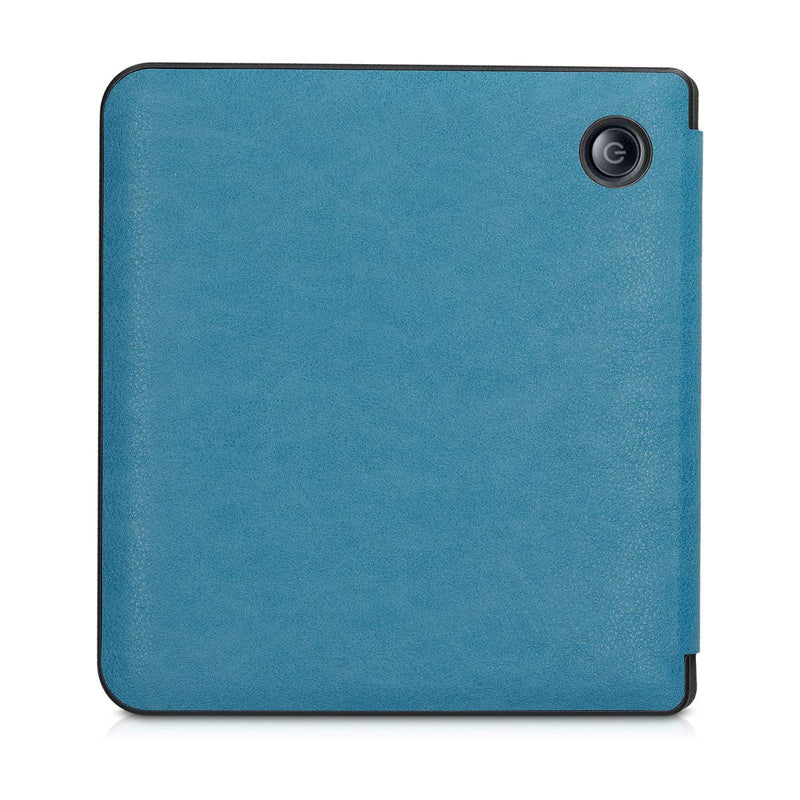 kwmobile Origami Case Compatible with Kobo Libra H2O - Case Ultra Slim Fit PU Leather Cover with Stand - Petrol
