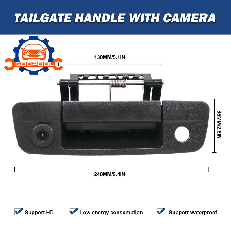 Tailgate Handle Backup Camera Rear View Compatible with 2009-2017 Dodge Ram 1500 2500 3500ï¼ˆRCA Connectorï¼‰