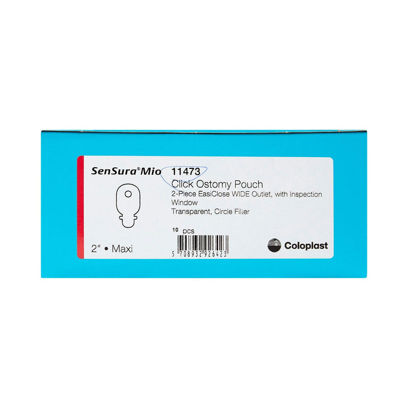 SenSura Mio Filtered Ostomy Pouch Two-Piece System Maxi 50 mm Stoma Drainable Flat, 11473 - Box of 10