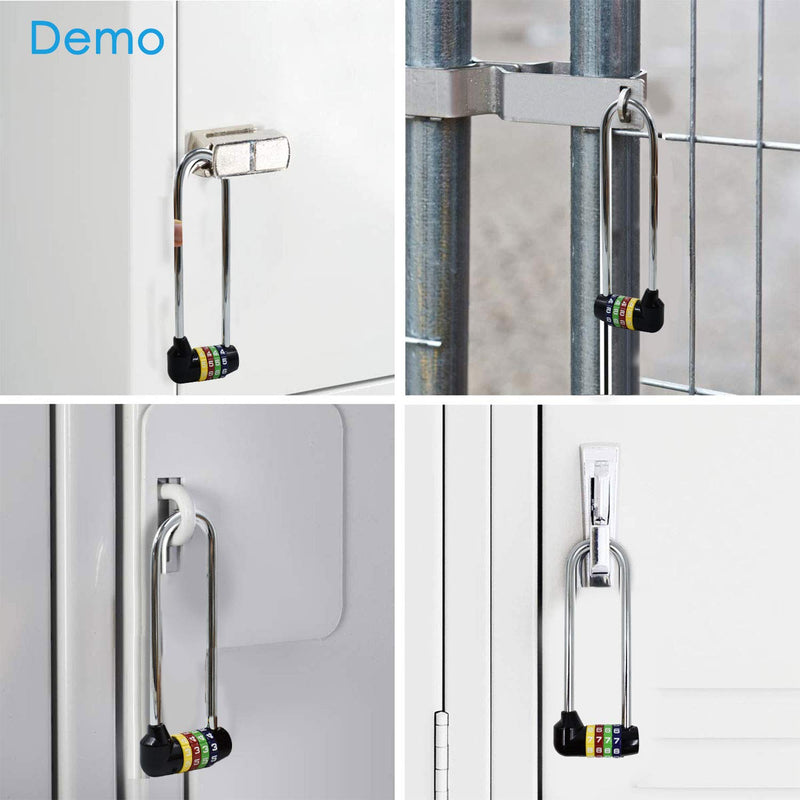 5 inch (12.5cm) Long Shackle Beam Gym Locker Lock, 4 Digit Combination Lock,Safety Padlock for Cabinet Door Handles Bike School Gym Locker,Sports Locker,Fence,Toolbox,Case,Hasp Storage,Box