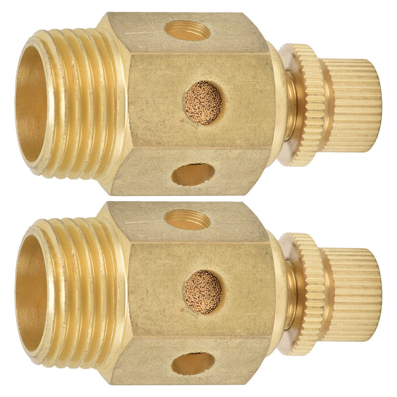 Pneumatic Silencer Brass Air Outlet Adjustable Throttle Silencer 1/2 Inch Good Resistance 30 DB Silencer 1/2 Inch Male Thread