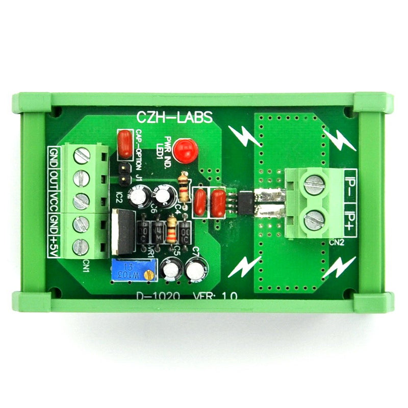 Electronics-Salon DIN Rail Mount AC/DC Current Sensor Module, Based on ACS712 (+/-20Amp) +/-20Amp