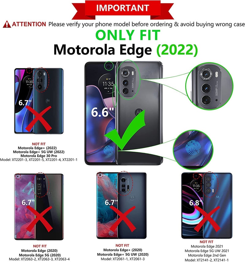 NZND Case for Motorola Moto Edge 5G (2022) / Moto Edge 5G UW (2022) with [Built-in Screen Protector], Full-Body Protective Shockproof Rugged Bumper Cover, Impact Resist Durable Case (Sapphire) Sapphire