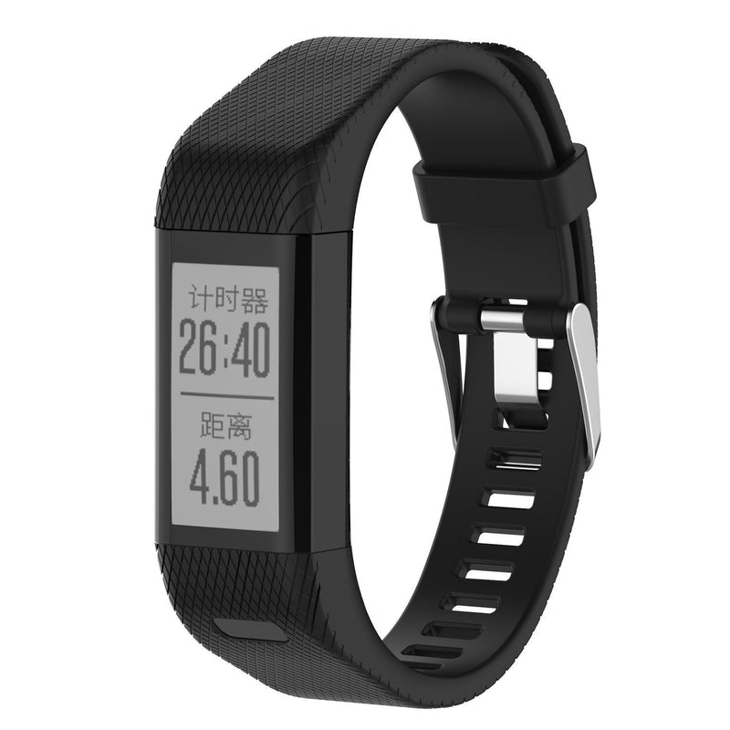 ECSEM Replacement Soft Silicone Bands and Straps Compatible with Garmin vivosmart HR+ ONLY (not for vivosmart hr) with Tool and Screw Black