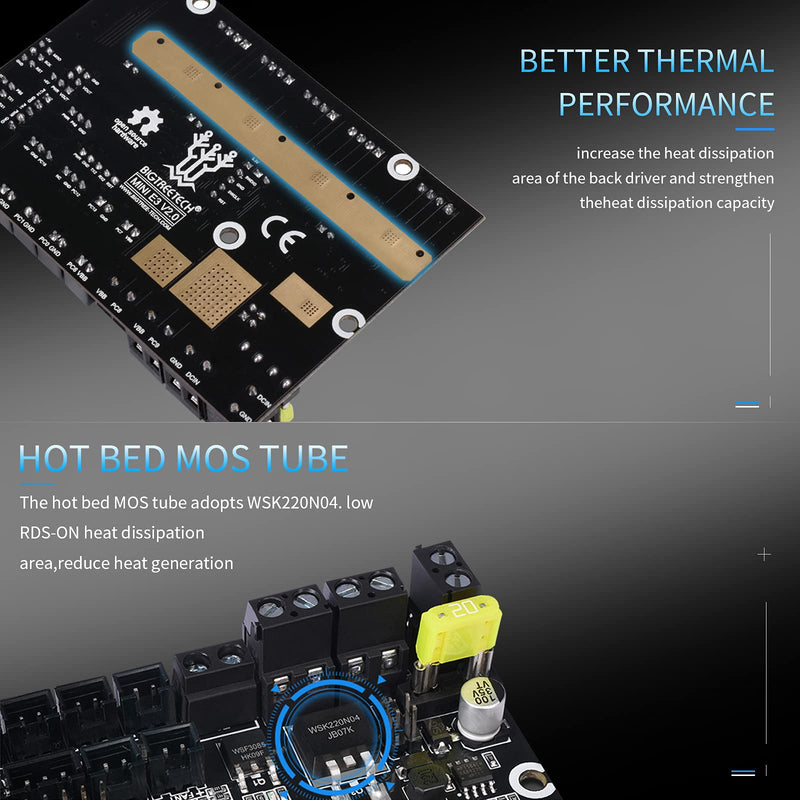 BIGTREETECH Upgrade Ender 3 Motherboard Silent Control Board SKR Mini E3 V2.0 32Bit with TMC2209 UART Stepper Driver 3D Printer Parts for Creality Ender3