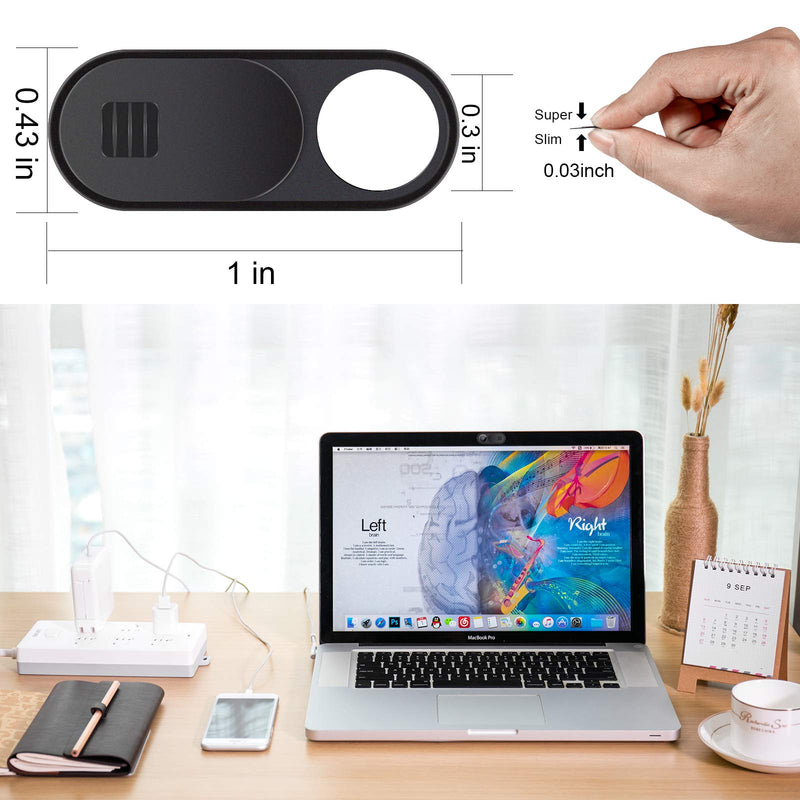 Natipo Laptop Camera Cover Slide, Upgrade Ultra-Thin Webcam Cover Slide Compatible for Laptop Table Apple MacBook iPad Pro iMac Cell Phone,Camera Cover Slide-Protect Your Privacy Security(6-Pack)