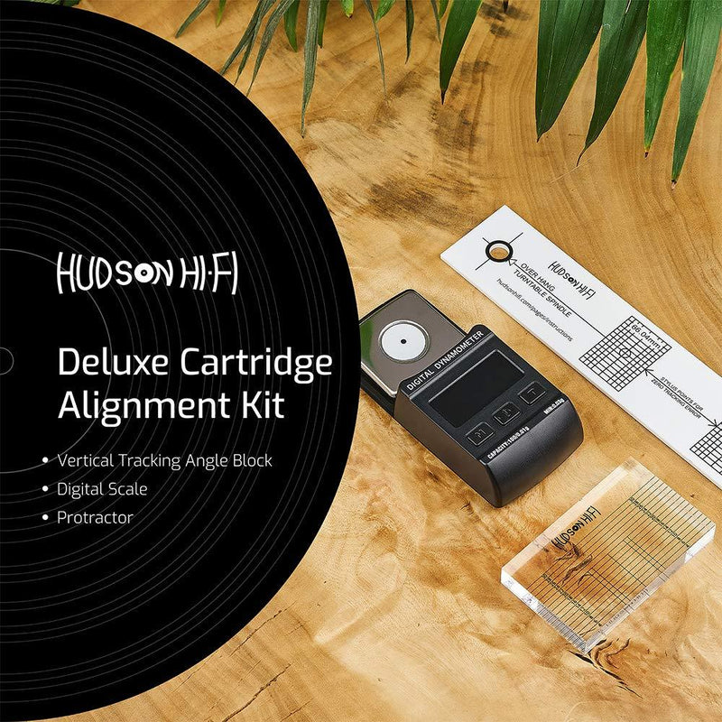 Hudson Hi-Fi Turntable Cartridge Stylus Alignment Protractor Kit - Vinyl Record Player VTA Azimuth Ruler - Turntable Stylus VTF Force Gauge - Turntable Phono Cartridge Stylus Alignment Protractor VTA + VTF + Protractor