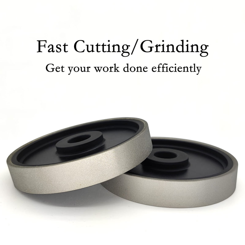 CAQUXIL Diamond Lapidary Jewelry Grinding Wheel 6 Inch with 1 Inch Arbor Hole, Diamond Grinding Wheel for Gem, Marble, Granite, Glass, Ceramics, Cemented Carbide, 320 Grit Grit 320